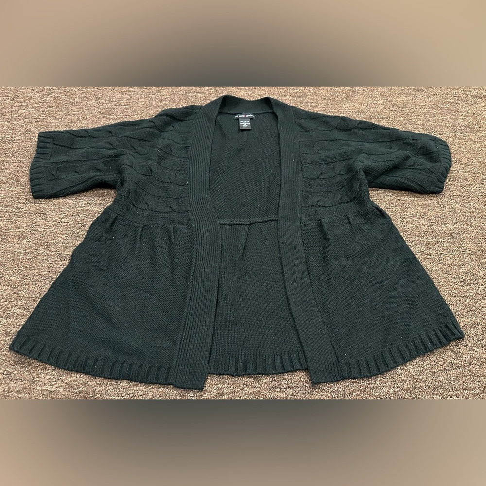 EUC New York & Company Black Open Front Cardigan sweater cover up